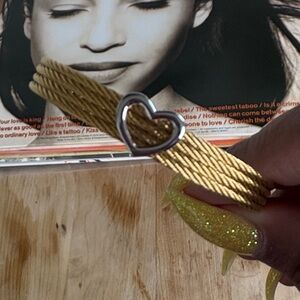 ALOR Gold-Tone Twisted Cable Heart Cuff Bracelet